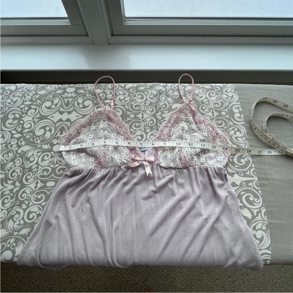 eberjey Lavender Sleep Romper with Lace Trim - Picture 3 of 5